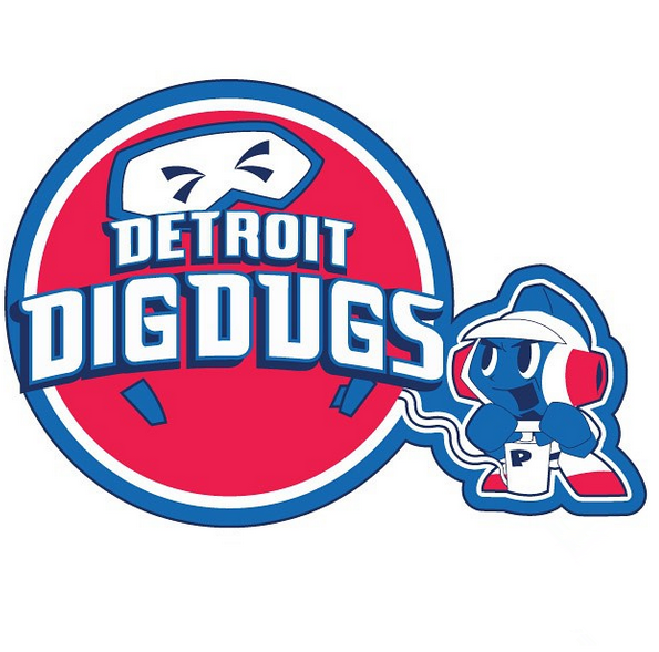 Detroit Dig Dugs logo iron on transfers